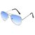 David Martin Blue  Black UV Protection Aviator Medium Full Rim Silver Metal Unisex Sunglasses - Combo
