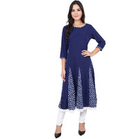Fabster Women's smart fit  flaired BLUE  Kurti