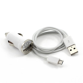 Combo of Car Charger + Charging cum Data Cable (Assorted colors)