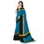 Janvi Sales Blue Poly Cotton Striped Pattern Saree With Matching Blouse Piece (jvcndPC15)