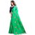 green paper silk embroidered party wear saree with matching blue unstitched blouse
