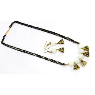                      White Pearl Mangalsutra Necklace Set by Shree Mauli Creation                                              
