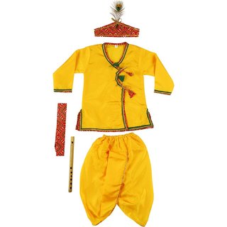 Details about   Kid Boy Krishna Dress Dhoti Kurta For Baby Boys Basuri,Mor Pankh Mukut Dress Set 