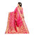 Florence Pink Jacquard Kanjivaram Printed Saree with Blouse