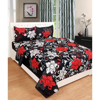 Reet Textile 3D Printed 1 Double Bed Sheet, 2 Pillow Cover