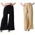 Pack of two skin  black palazzo pant for women