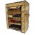 Homecute Shoe Rack 4 Layer with Cover, Door, Closed, Collapsible, Portable, Movable, Cloth Cabinet, Organiser and Almirah Types, Steel Metal Pipe, Plastic and Non-Woven Fabric. Colour Beige