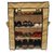 Homecute Shoe Rack 4 Layer with Cover, Door, Closed, Collapsible, Portable, Movable, Cloth Cabinet, Organiser and Almirah Types, Steel Metal Pipe, Plastic and Non-Woven Fabric. Colour Beige