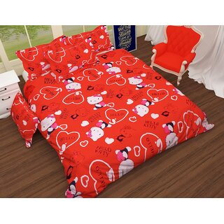 Choco Red Kitty Bedsheet pack of 1