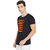 PANCHKOTI Men's Black-Orange Round Neck Short Sleeve PC Cotton Plainl Tshirt
