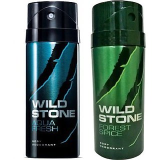 Wild Stone Aqua Fresh, Forest Spice Deodorant (Set of 2) 150ml each