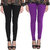 LAPZA Black Purple Cotton Lycra Premium Leggings for Women
