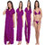 Rame Maroon Nightwear Dress  Women's Nighty -Set of 4 Pieces