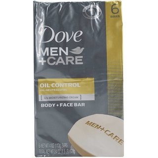 Dove Men+Care Body and Face Bar Oil Control 1/4 Moisturizing Cream (Pack of 6 x 4oz) - 678g (24oz)