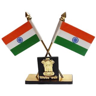Buy Carpoint Decorative Indian Flag Stand With Ashok Stambh For