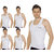Pack of 5 - Mens White Color Sando Vest - 100% Cotton - Size S (Small) 70 to 75 cm- Sando Baniyan by Semantic