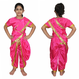 Kaku Fancy Dresses Marathi Girl Indian State Traditional Wear Costume For Kids School Annual function/Theme party/Competition/Stage Shows/Birthday Party Dress