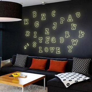 JAAMSO ROYALS Children's Educational Sticker ABC Letters Glow in the Dark Wall Sticker for Home Dcor