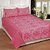vivek homesaaz pink frooti double bedsheet with 2 pillow covers