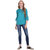 BuyNewTrend SkyBlue Rayon Designer Top For Women