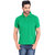 Ketex Green Plain Cotton Blend Polo Collar T-Shirt For Men