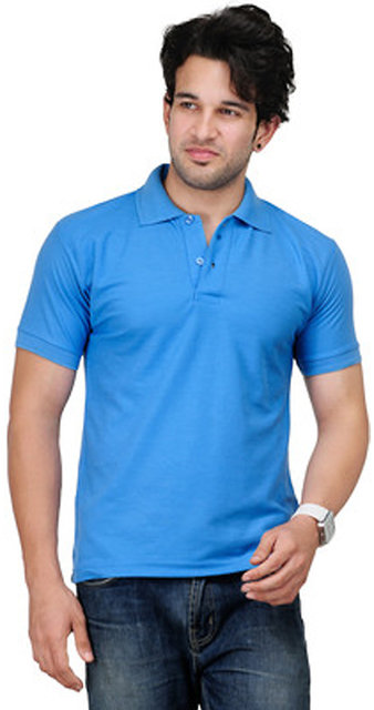 collar t shirt blue