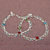 Memoir Silver Plated, Double strand, Patta design,Colourful CZ, Payal, Pajeb, Anklet Women Traditional Fashion Foot jewellery