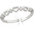 Mahi Rhodium Plated Adjustable Heart Link Crystal Finger Ring For Girls And 
