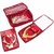 atorakushon Jewellery Organizer, Necklace Pouches, Earrings Tops Studs Half Set Bag Box Make up Kit with 5 Pouch (Maroon