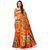 JULEE Women's Orange Printed Bhagalpuri Silk Saree With Blouse