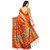 JULEE Women's Orange Printed Bhagalpuri Silk Saree With Blouse