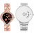 rosra rose gold and silver analog couple watch