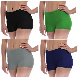                       The Blazze Women's Seamless Spandex Boyshort Underskirt Pant Short Leggings Pack of 4                                              