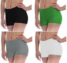 The Blazze Women's Seamless Spandex Boyshort Underskirt Pant Short Leggings Pack of 4