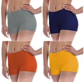 The Blazze Women's Seamless Spandex Boyshort Underskirt Pant Short Leggings Pack of 4