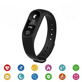 Lucrane Bluetooth M2 Fitness Band With Heart Rate Sensor Smart Band And Fitness Tracker (Black)