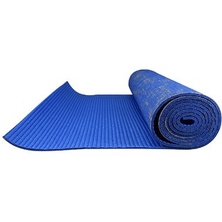Eco-friendly Anti-Slip Textured Yoga Mat 8mm Thick : 6 Feet x 2 Feet with Free Bag - Dark Blue