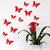 JAAMSO ROYALS DIY 3D Butterfly Wall Sticker Art Decal PVC Paper- 12pcs (Red) Wall Sticker for Home Dcor