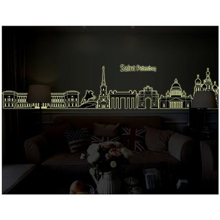 JAAMSO ROYALS Glow in dark Saint Petersburg city church  Wall Sticker for Home Dcor