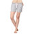 Women Cotton Night Shorts in Grey Color Printed Casual Boxer Regular Fit M Size Short Pant with 2 Side Pockets & Drawstring with Elastic Waistband by Semantic