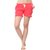Women Cotton Night Shorts in Red Color Plain Casual Boxer Regular Fit M Size Short Pant with 2 Side Pockets & Drawstring with Elastic Waistband by Semantic