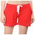 Combo of 2 Women Cotton Night Shorts in Red  Pink Color - Set of 2 Ladies Plain / Solid Casual Boxer Regular Fit M Size (Medium) Short Pant with 2 Side Pockets  Drawstring with Elastic Waistband (Pack of 2) by Semantic