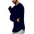 PAUSE NAVY Solid Cotton Round Neck Slim Fit Long Sleeve Men's T-Shirt