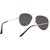 David Martin Black & Gold UV Protected Medium Full Rim Aviator Metal Unisex Sunglasses