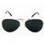 David Martin Black  Gold UV Protected Medium Full Rim Aviator Metal Unisex Sunglasses