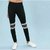 Code Yellow Mid Rise Skinny Fit Striped Cotton Lycra Black Jegging