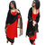 Zipker Taffeta Silk Self Design Semi Stitched Designer Suit Dupatta Material (Red, Black)