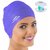 Quinergys  Dark Purple - Elite Silicone Swimming Cap for Long Hair PLUS Nose Clip