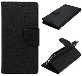 Mercury Fancy Diary Wallet Flip Case Cover for  Redmi Note 5 - Black
