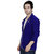 Garun Blue Casual Velvet Blazer For Men's